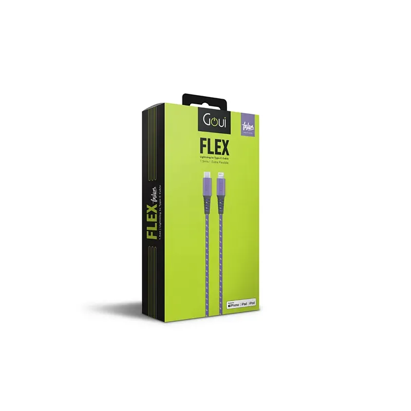 GOUI FLEX FASHION CABLE TYPE C vers TYPE C (1,5m) 60W Bleu Rose