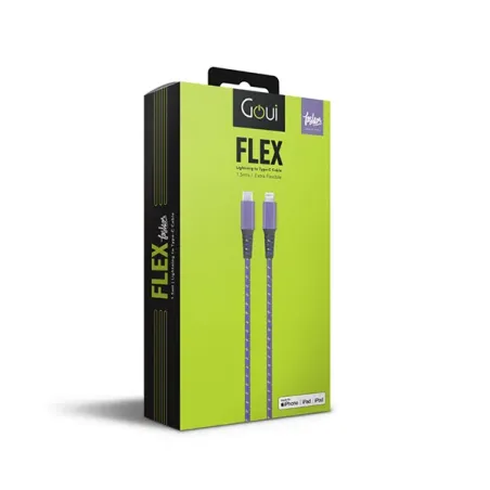 GOUI FLEX FASHION CABLE TYPE C vers TYPE C (1,5m) 60W Bleu Rose