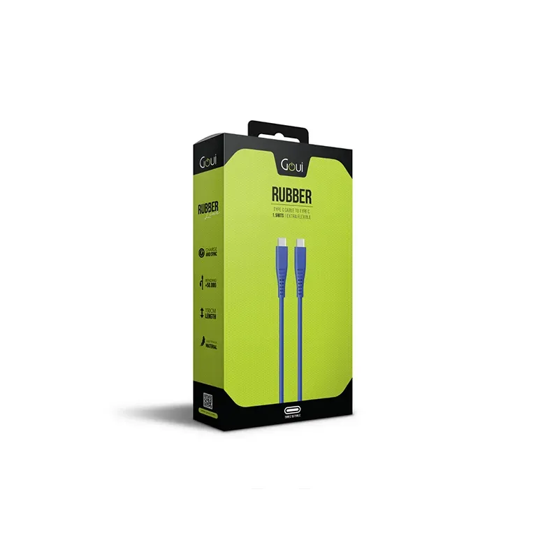 GOUI SILICON CÂBLE TYPE-C vers TYPE-C (1.5m) 60W Bleu
