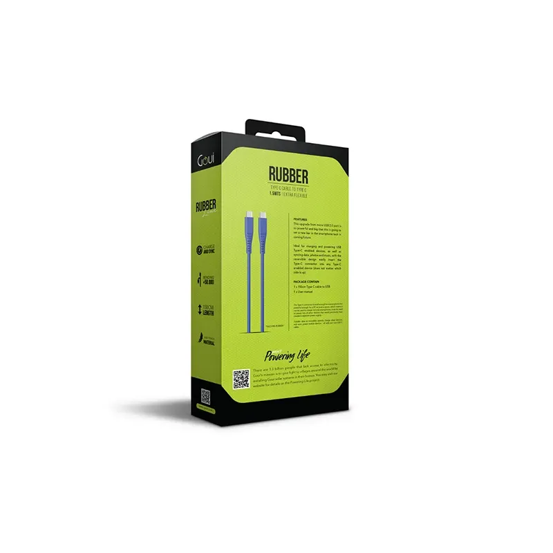 GOUI SILICON CABLE TYPE-C to TYPE-C (1.5m) 60W Blue
