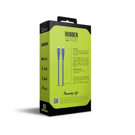 GOUI SILICON CÂBLE TYPE-C vers TYPE-C (1.5m) 60W Bleu