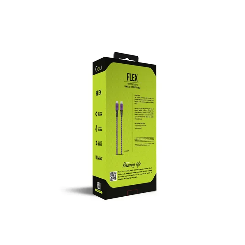 GOUI FLEX FASHION CABLE TYPE-C vers TYPE-C (1,5m) 60W Violet Jaune