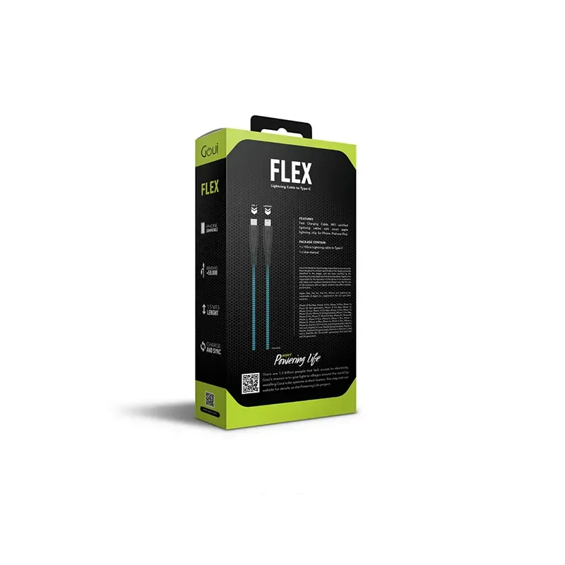 GOUI FLEX CÂBLE iPhone LIGHTNING vers TYPE-C (1,5m) 60W BLEU CLAIR