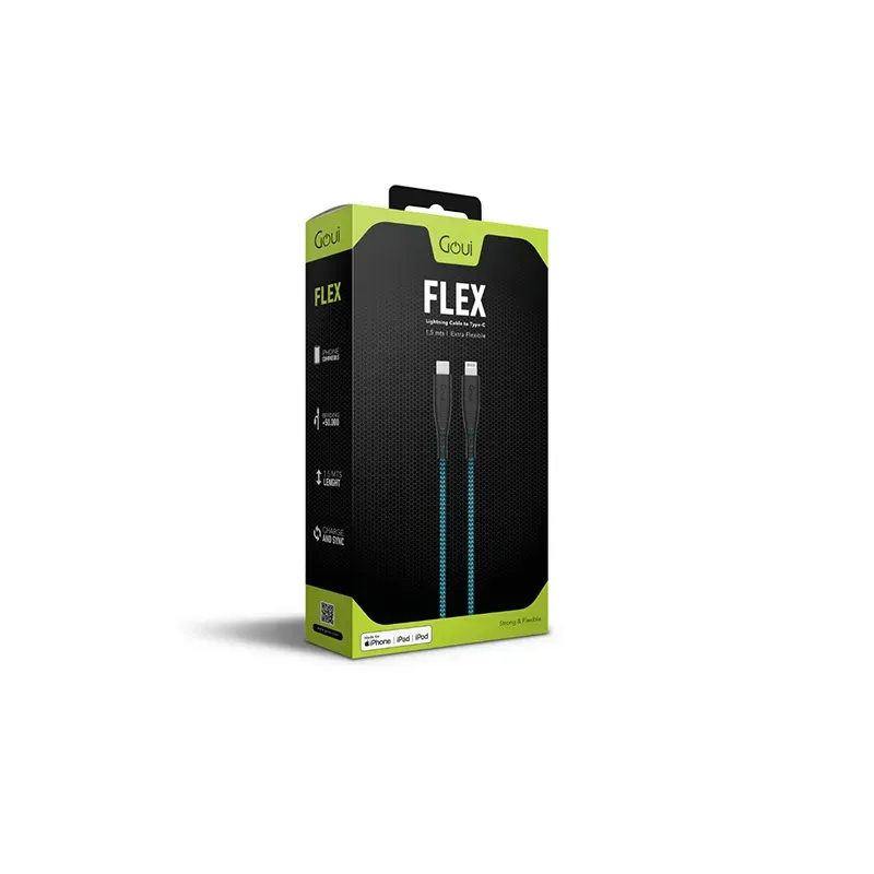 GOUI FLEX CABLE iPhone LIGHTNING to TYPE-C (1.5m) 60W Light Blue