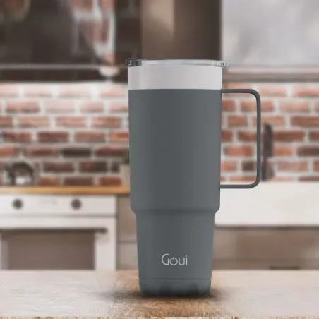 GOUI TUMBLER TASSE EN ACIER INOXYDABLE AVEC POIGNÉE GRIS
