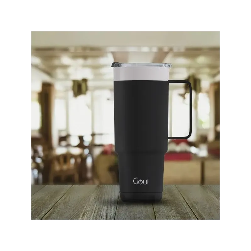 GOUI TUMBLER STAINLESS STEEL CUP WITH HANDLE Black