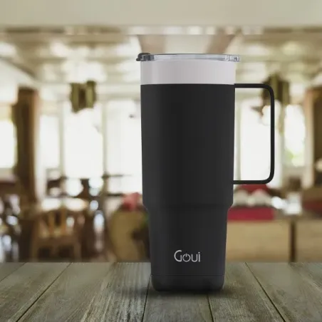 GOUI TUMBLER TASSE EN ACIER INOXYDABLE AVEC POIGNÉE NOIR