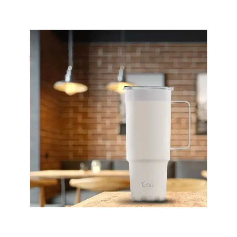 GOUI TUMBLER STEEL CUP WITH HANDLE White