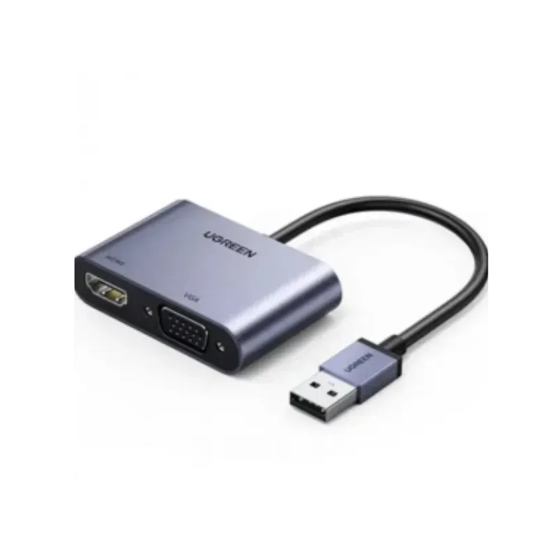 adaptateur ugreen usb 3.0 vers hdmi et vga – double affichage full hd (20518)