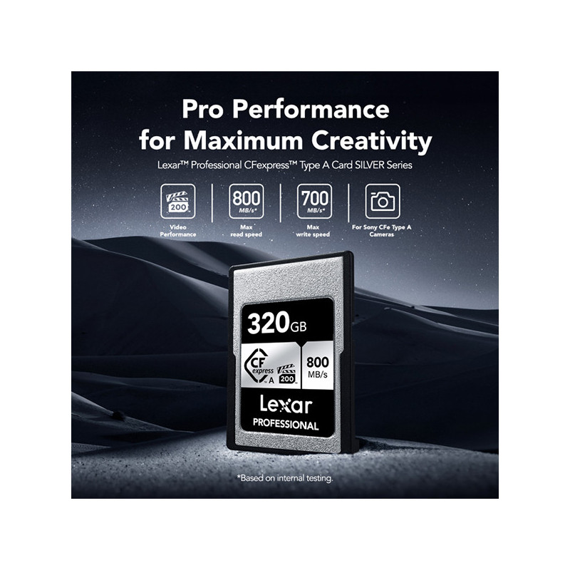 LEXAR 320GB PROFESSIONAL CFexpress TYPE A CARD SILVER SERIES