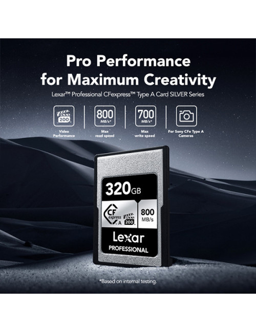 LEXAR 320GB PROFESSIONAL CFexpress TYPE A CARD SILVER SERIES