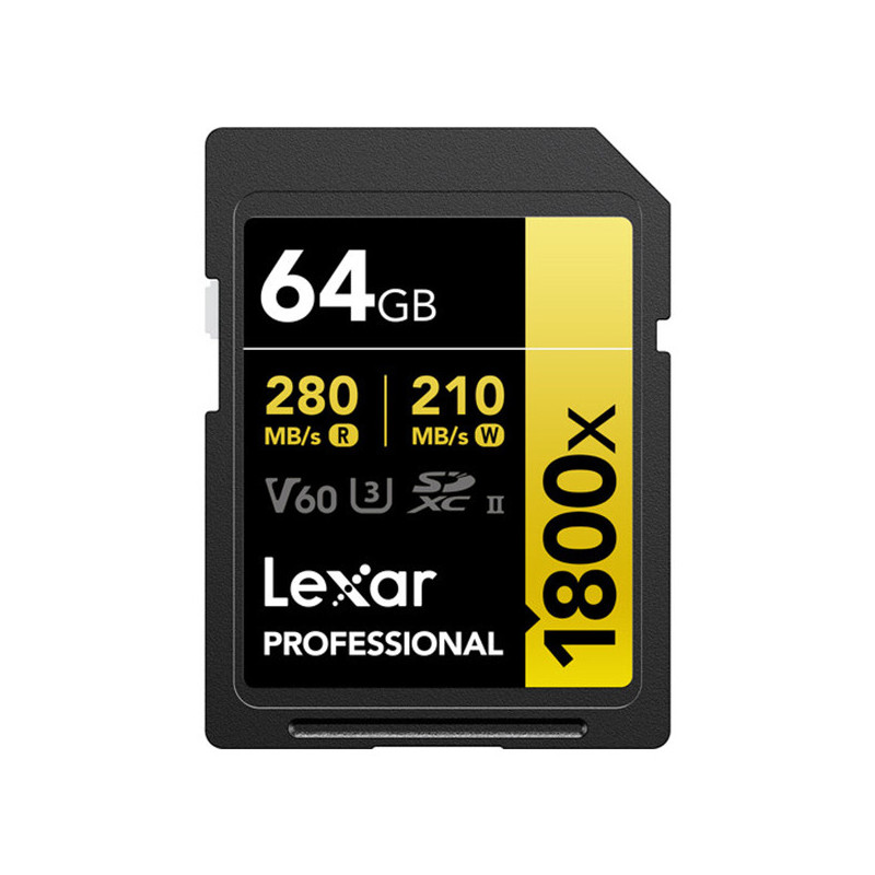 LEXAR 64GB PROFESSIONAL 1800X UHS-II SDXC GOLD Series