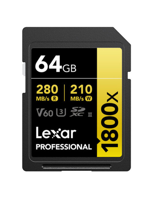 LEXAR 64GB PROFESSIONAL 1800X UHS-II SDXC GOLD Series