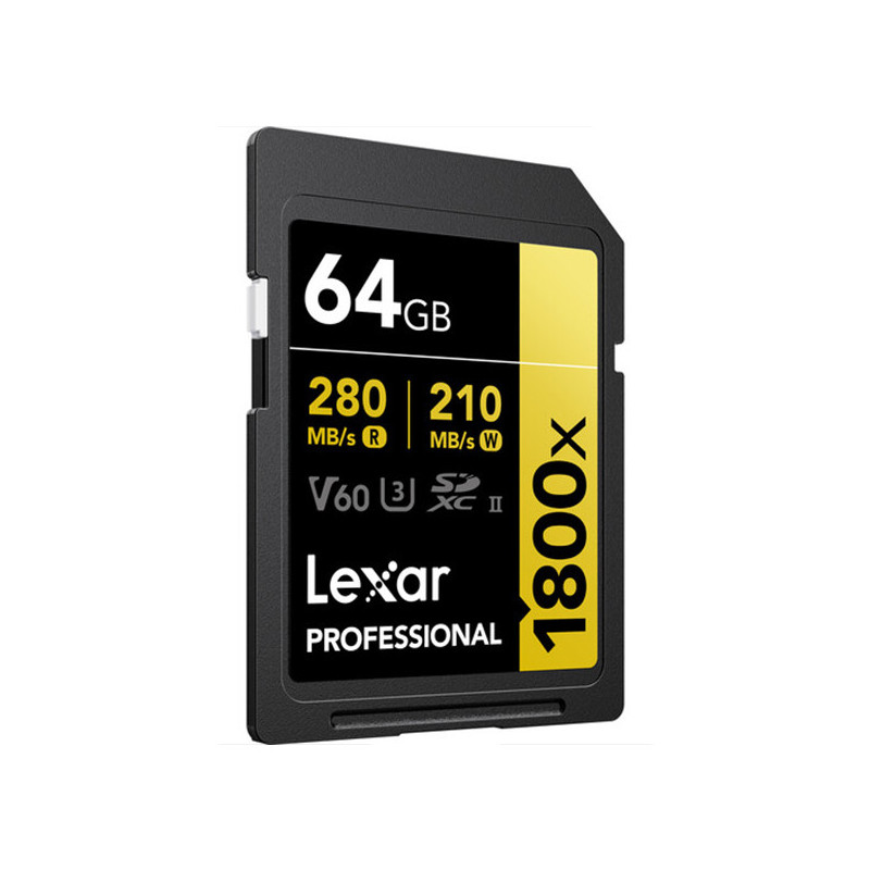 LEXAR 64GB PROFESSIONAL 1800X UHS-II SDXC GOLD Series