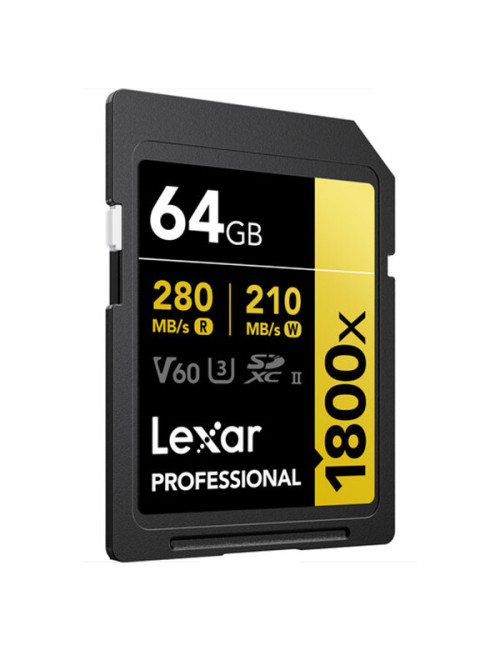 LEXAR 64GB PROFESSIONAL 1800X UHS-II SDXC GOLD Series