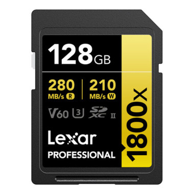 LEXAR 128GB PROFESSIONAL 1800X UHS-II SDXC GOLD Series