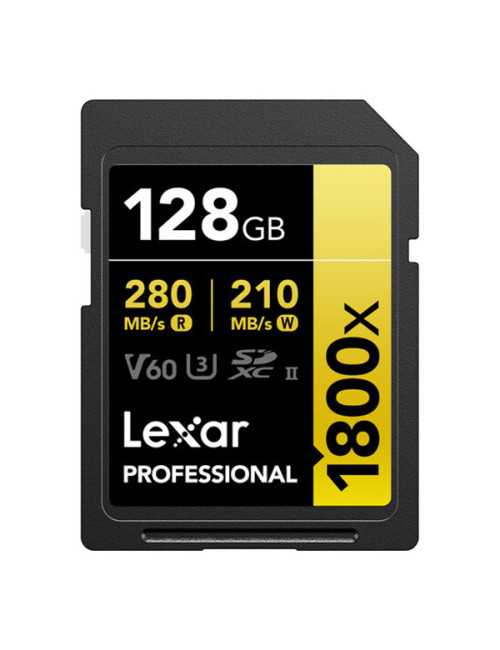 LEXAR 128GB PROFESSIONAL 1800X UHS-II SDXC GOLD Series
