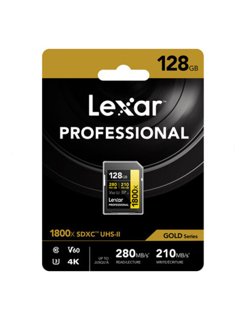 LEXAR 128GB PROFESSIONAL 1800X UHS-II SDXC GOLD Series
