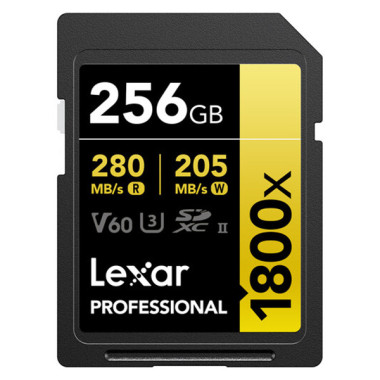 LEXAR 256GB PROFESSIONAL 1800X UHS-II SDXC GOLD Series