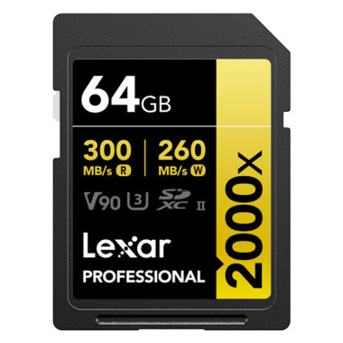 LEXAR 64GB PROFESSIONAL 2000X UHS-II SDXC