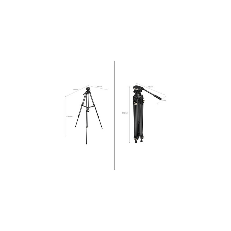 SMALLRIG AD-01 HEAVY-DUTY TRIPOD avec ROTULE FLUIDE