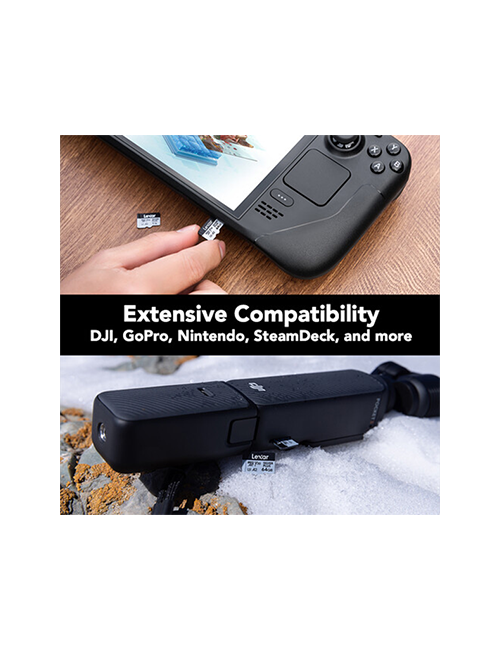 LEXAR 64GB PROFESSIONAL SILVER PLUS UHS-I microSDXC avec SD Adapter