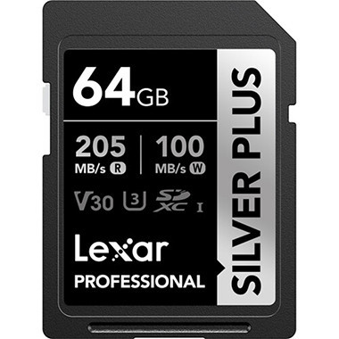 LEXAR 64GB PROFESSIONAL SILVER PLUS UHS-I SDXC