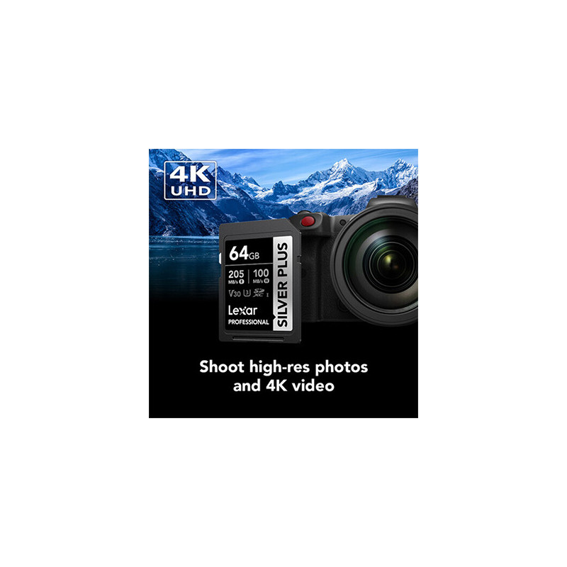 LEXAR 64GB PROFESSIONAL SILVER PLUS UHS-I SDXC