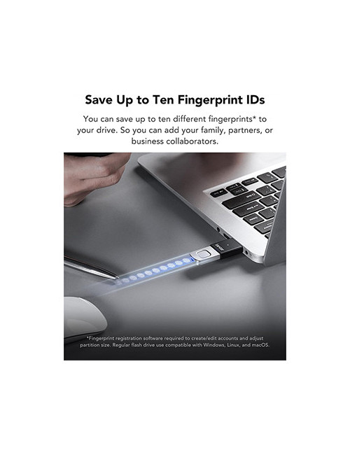 LEXAR 64GB JUMPDRIVE FINGERPRINT F35 PRO Clé USB