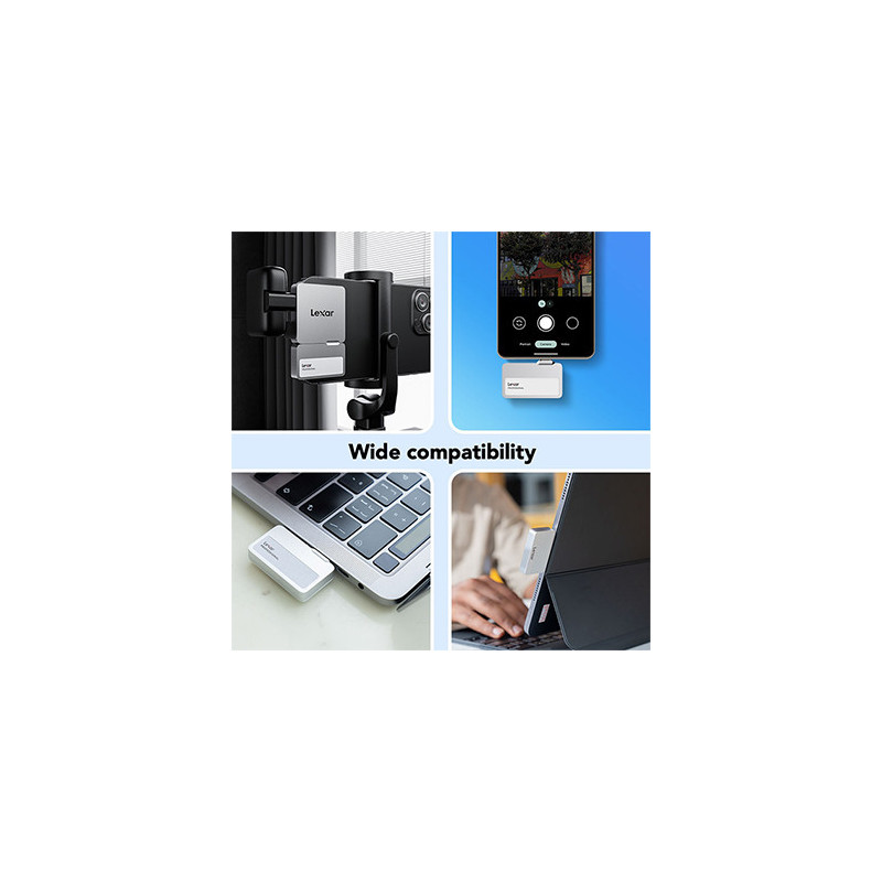 LEXAR 2TB PROFESSIONAL Go PORTABLE SSD avec HUB Gris