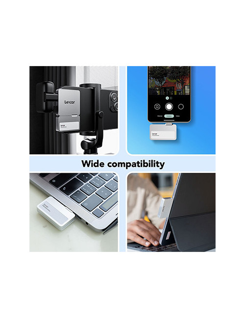 LEXAR 2TB PROFESSIONAL Go PORTABLE SSD avec HUB Gris