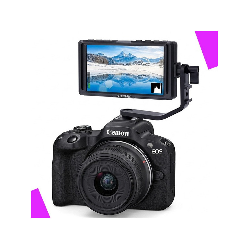 CANON EOS R50 RF-S18-45mm + FEELWORLD F5 4K MONITEUR 5"