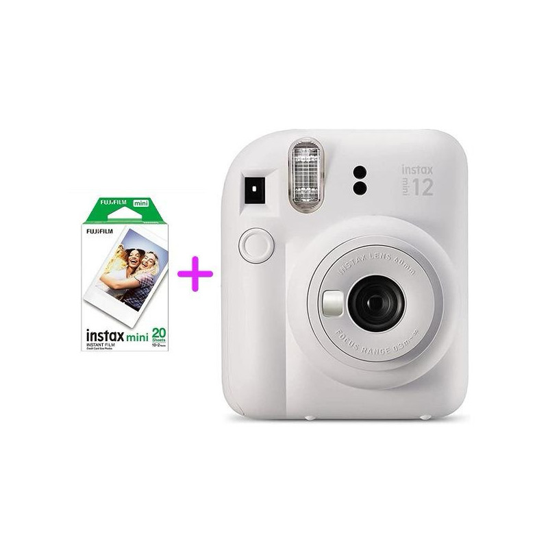 FUJIFILM INSTAX MINI 12 BLANC + FUJIFILM FILM INSTAX MINI EU 2 GLOSSY (10x2PCK)