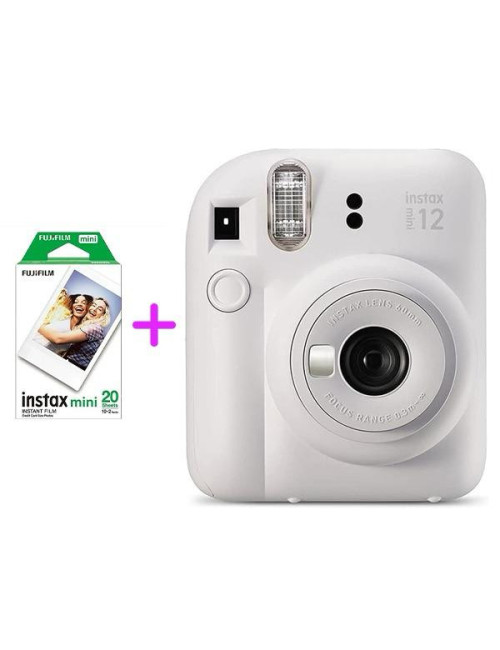 FUJIFILM INSTAX MINI 12 BLANC + FUJIFILM FILM INSTAX MINI EU 2 GLOSSY (10x2PCK)