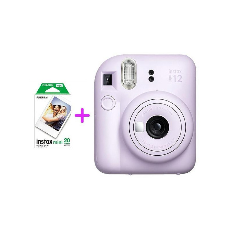 FUJIFILM INSTAX MINI 12 VIOLET + FUJIFILM FILM INSTAX MINI EU 2 GLOSSY (10x2PCK)