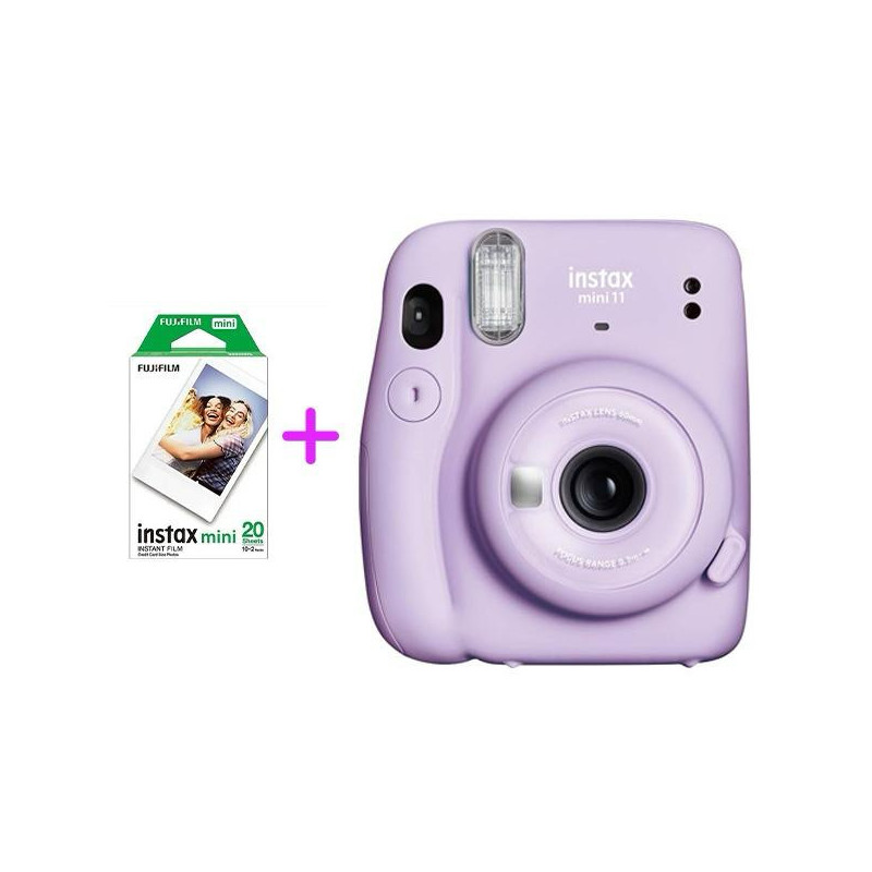 FUJIFILM INSTAX MINI 11 LILAC VIOLET +FUJIFILM FILM INSTAX MINI EU 2 GLOSSY (10x2PCK)