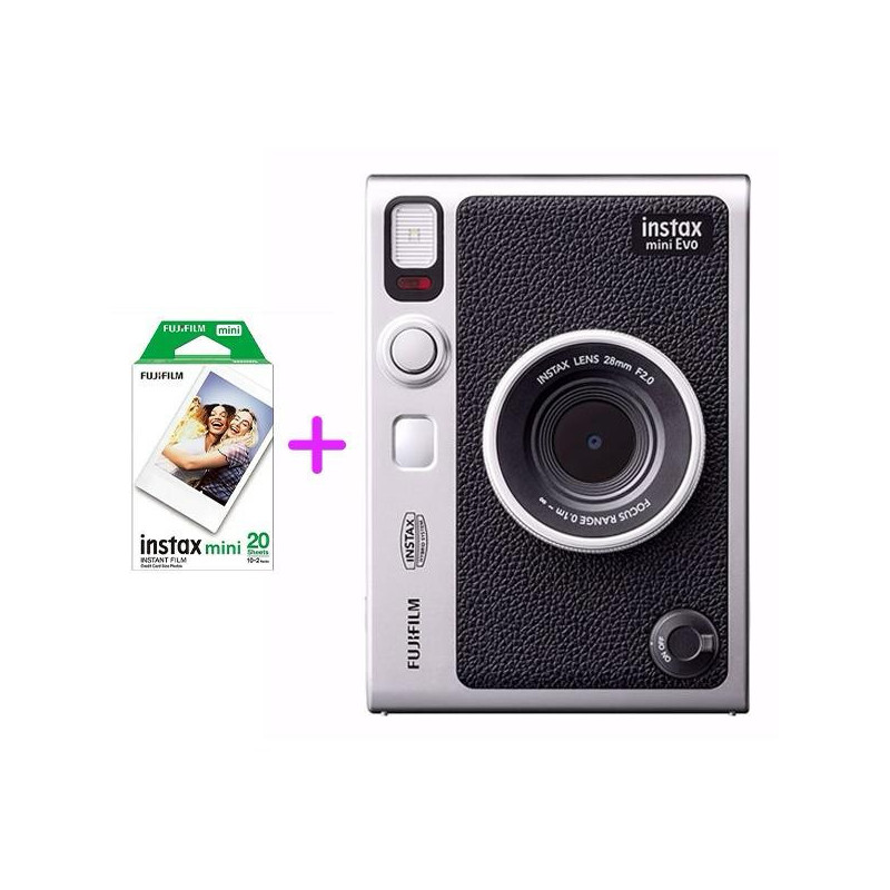 FUJIFILM INSTAX MINI EVO NOIR + FUJIFILM FILM INSTAX MINI EU 2 GLOSSY (10x2PCK)