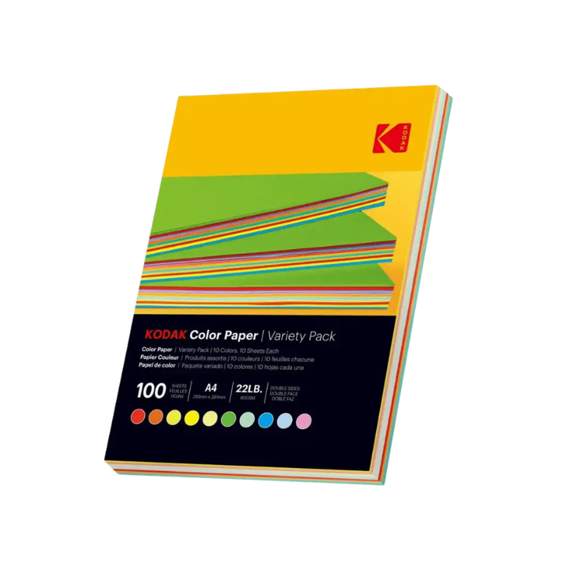 KODAK PAPIER COULEUR PACK 100 FEUILLES 80G