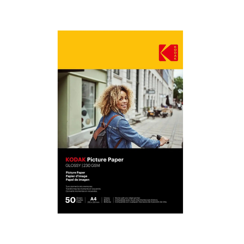 KODAK PAPIER PHOTO BRILLANT PACK 50 FEUILLES 230G