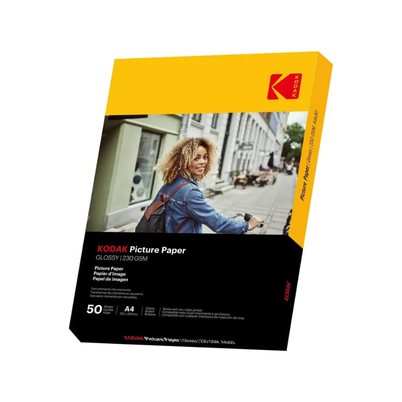 KODAK PAPIER PHOTO BRILLANT PACK 50 FEUILLES 230G
