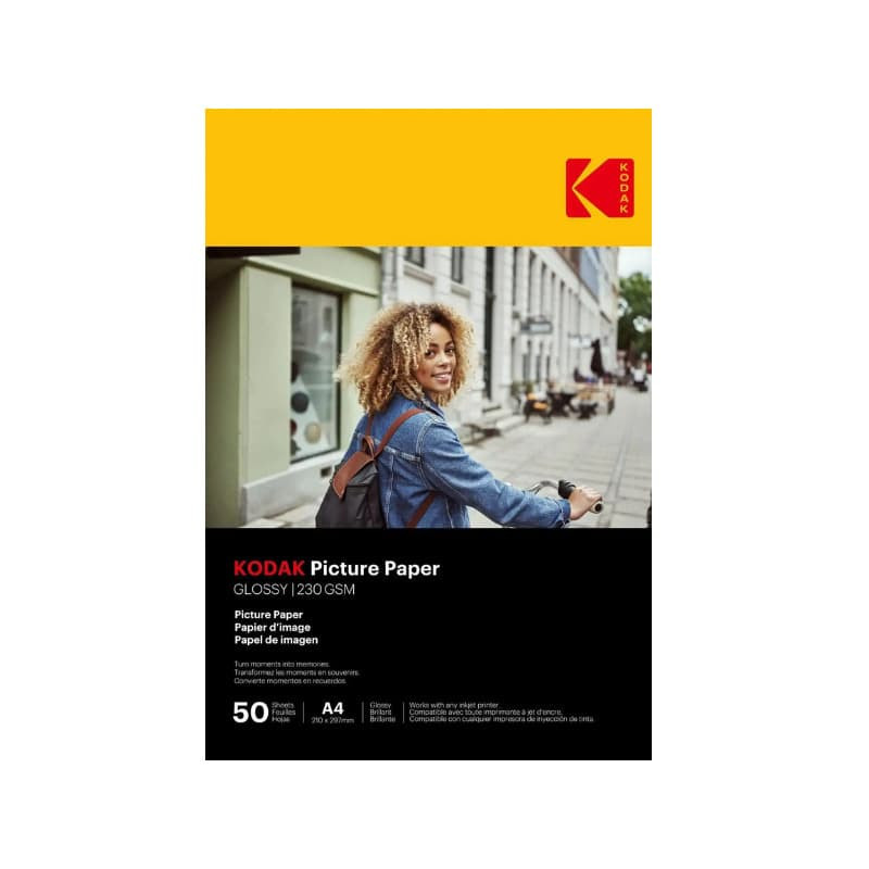 KODAK PAPIER PHOTO BRILLANT PACK 50 FEUILLES 230G