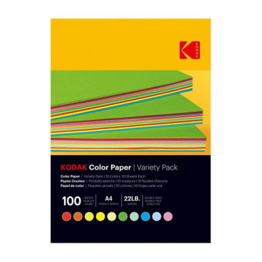KODAK PAPIER COULEUR PACK 100 FEUILLES 80G