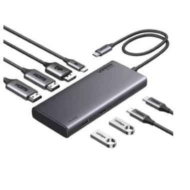 UGREEN STATION D'ACCUEIL USB-C 8 en 1 (HDMIx2 + DP 4K) (35625)