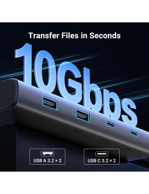 UGREEN STATION D'ACCUEIL USB-C 8 en 1 (HDMIx2 + DP 4K) (35625)
