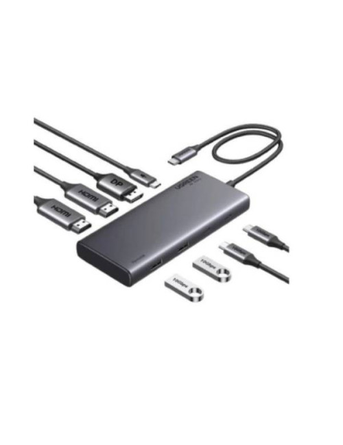 UGREEN DOCKING STATION USB-C 8 en 1 (HDMIx2 + DP 4K) (35625)
