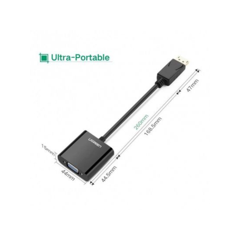 UGREEN DP MALE VERS VGA FEMALE CONVERTISSEUR 1080P 60HZ (20415)