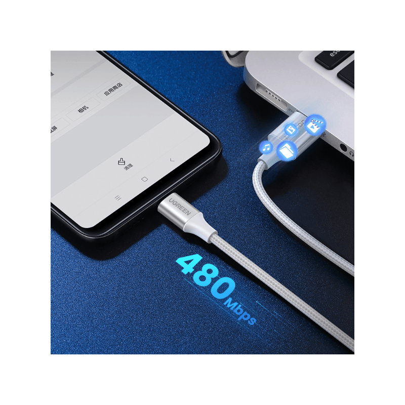 UGREEN CABLE USB-A 2.0 VERS USB-C 1.5M BLANC (60132)