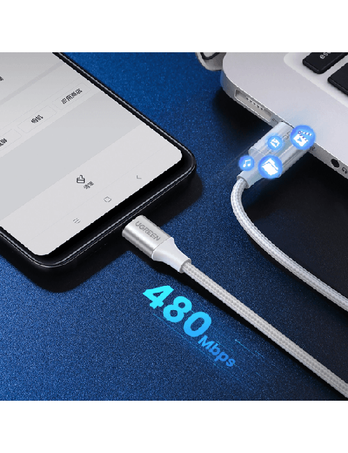 UGREEN CABLE USB-A 2.0 VERS USB-C 1.5M BLANC (60132)