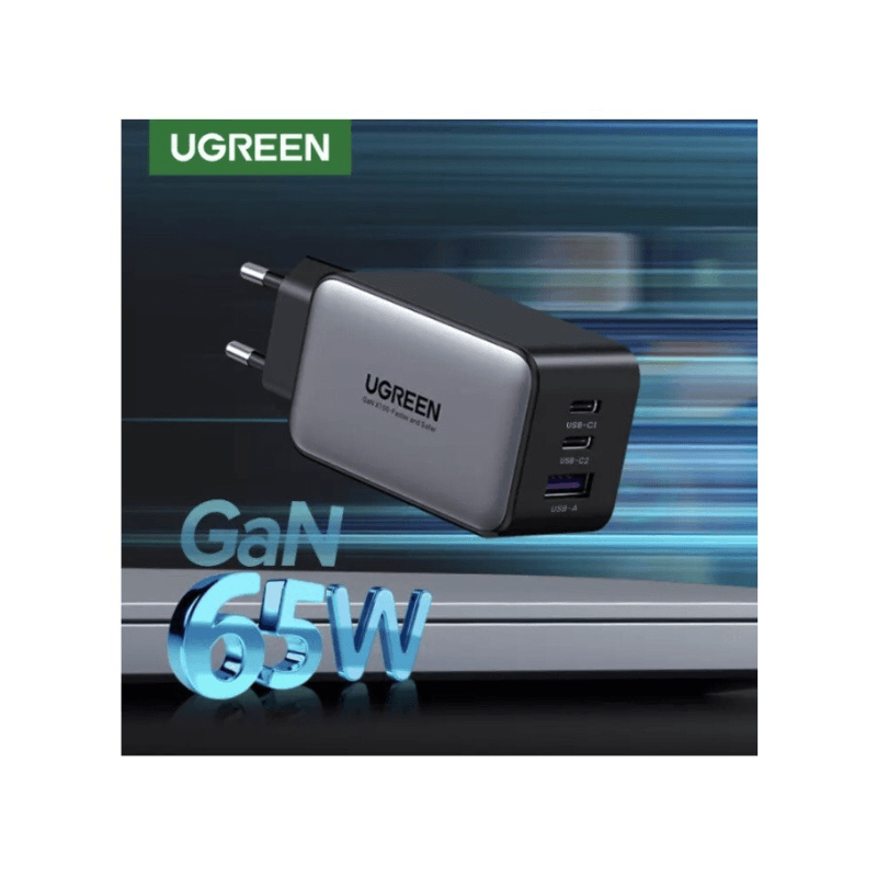 UGREEN CHARGEUR 65W 2C1A GAN GRIS (10335)