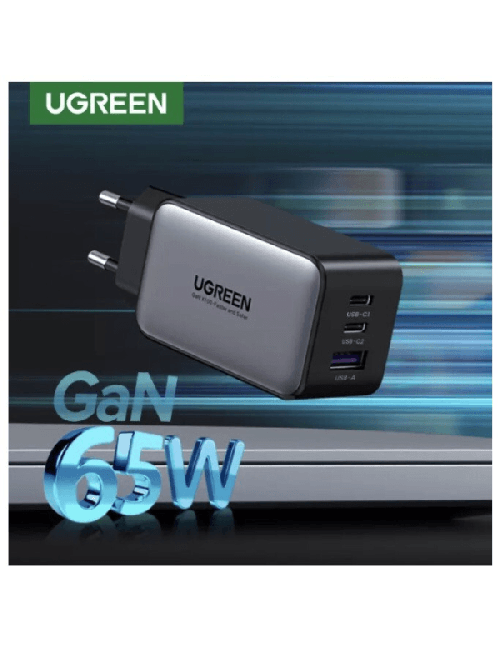 UGREEN CHARGEUR 65W 2C1A GAN GRIS (10335)